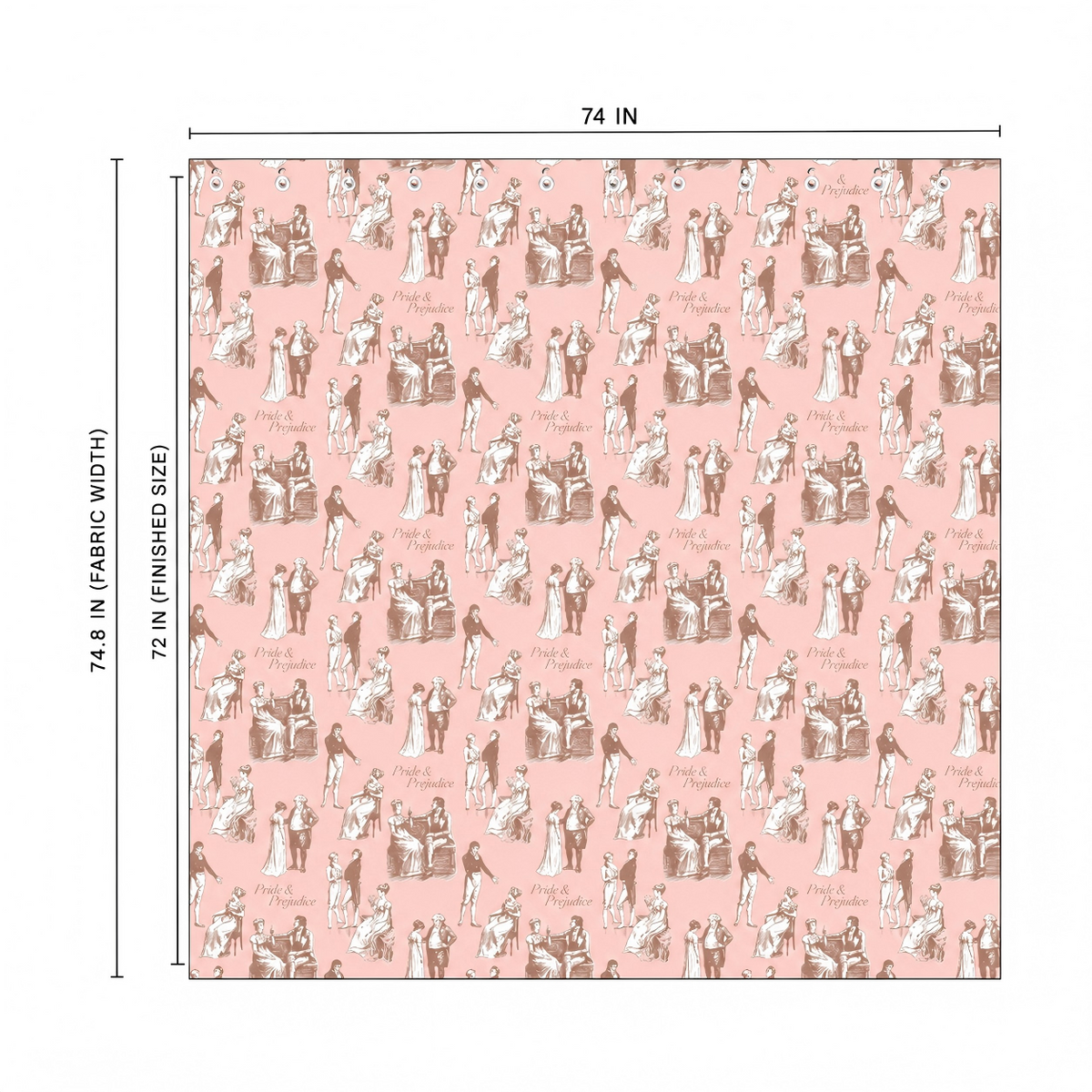 ride & Prejudice Literary Toile Shower Curtain