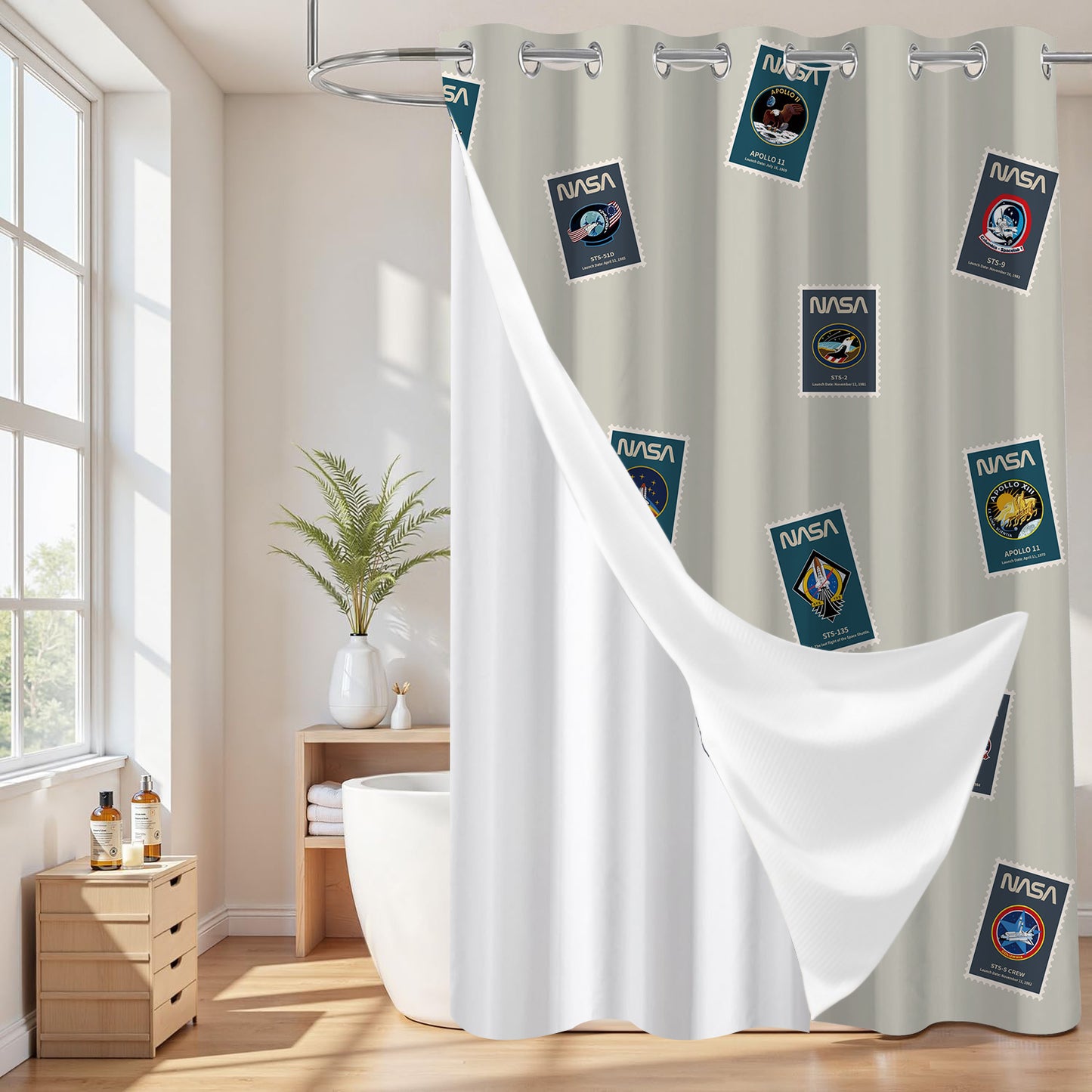 “Postcards from Space" NASA Series Shower Curtain Set