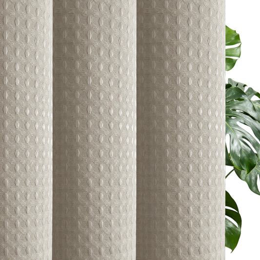 Clean Slate Series No Hook Shower Curtain (Khaki)