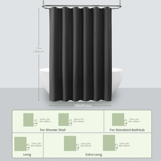 Solid Waffle Weave Shower Curtain