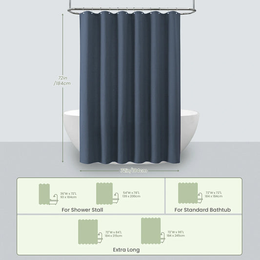 Solid Waffle Weave Shower Curtain