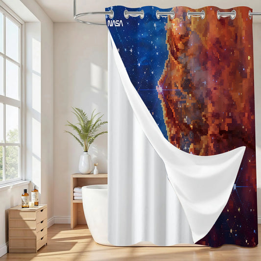 “Cosmic Cliff" NASA Series Shower Curtain Set (pixel style)