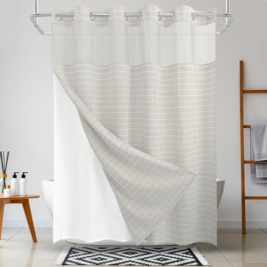 Calm Horizon Series Hookless Shower Curtain Set