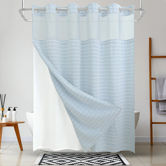 Calm Horizon Series Hookless Shower Curtain Set