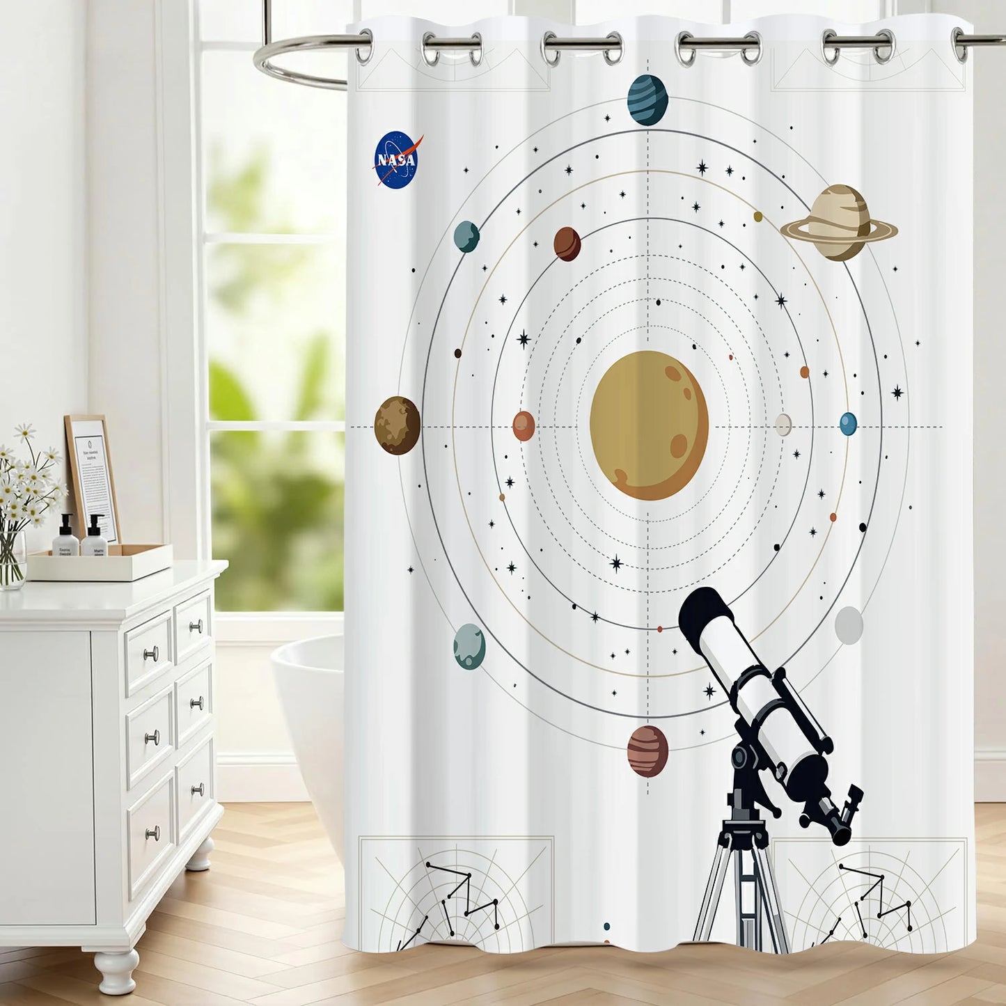 “Home Observatory" NASA Series Shower Curtain Set