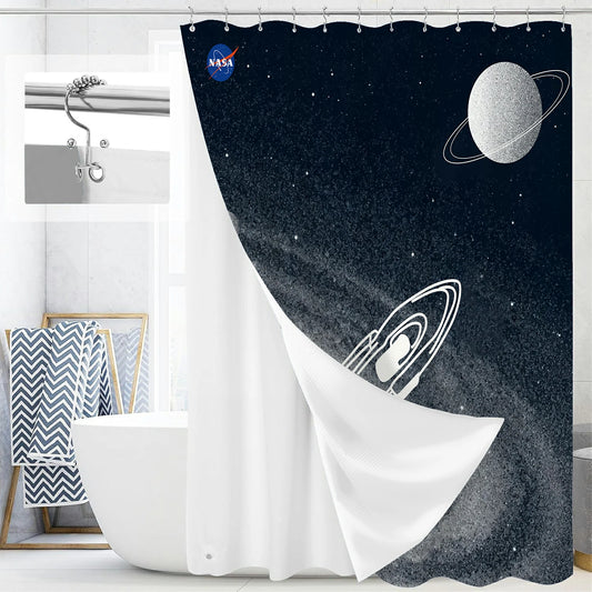 “Starlane Drift" NASA Series Shower Curtain Set