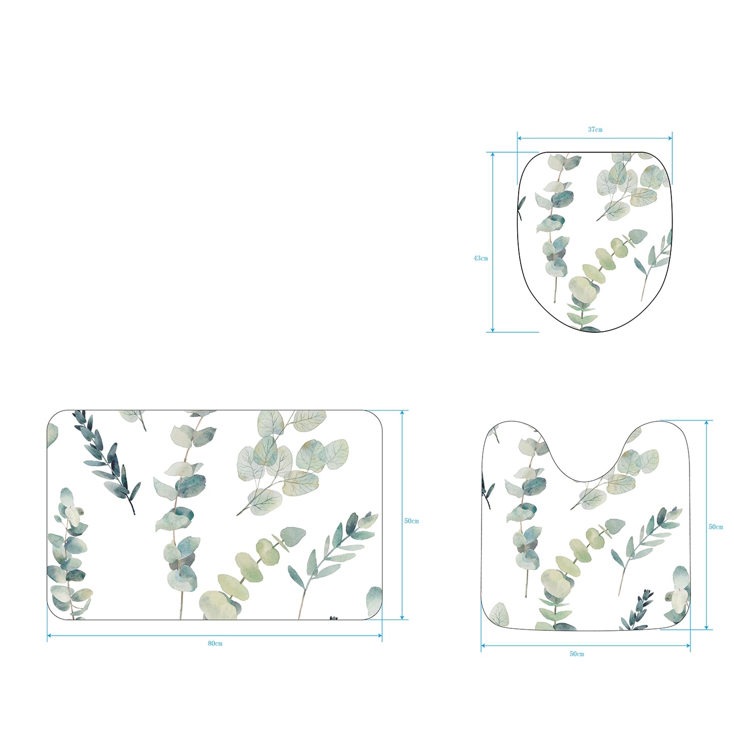 Rustic Farmhouse Eucalyptus Leaves Shower Curtain Set