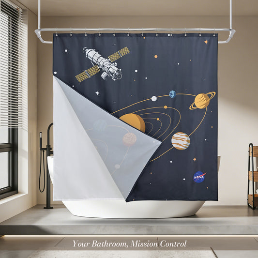 “Golden Orbits" NASA Series Shower Curtain Set