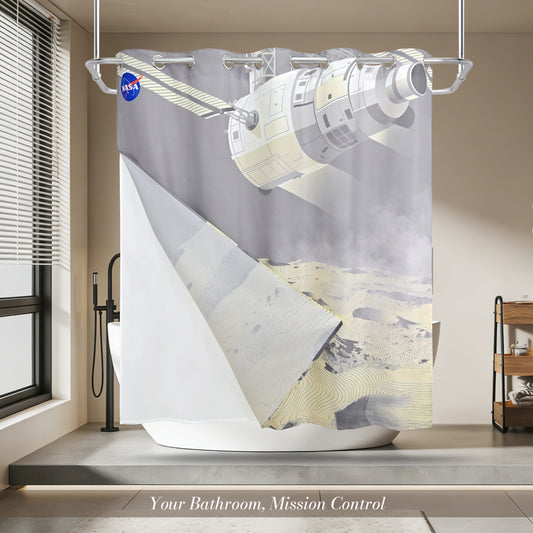 “Lunar Overlook" NASA Series Shower Curtain Set
