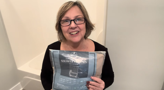 Bathroom Refresh with New Shower Curtain from INHOUSOLU HOME DECOR. Product Review. Links Below