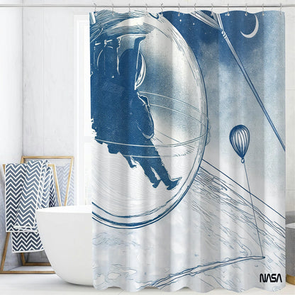 “Orbit of Dreams" NASA Series Shower Curtain Set (Blue)