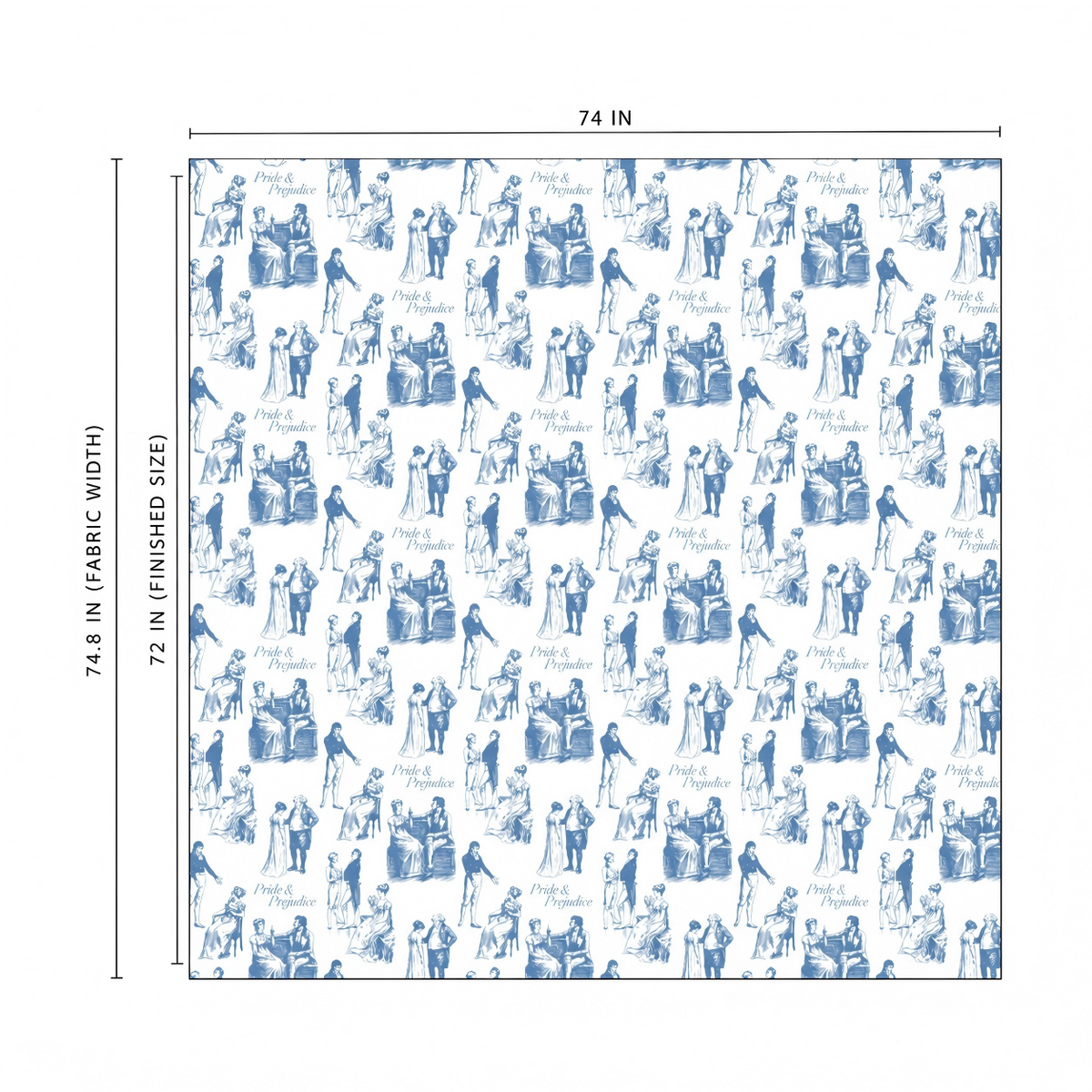 ride & Prejudice Literary Toile Shower Curtain