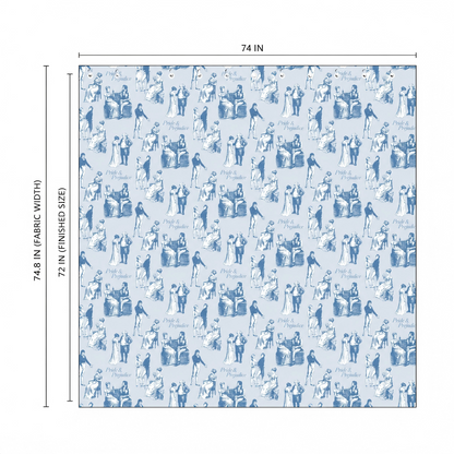 ride & Prejudice Literary Toile Shower Curtain