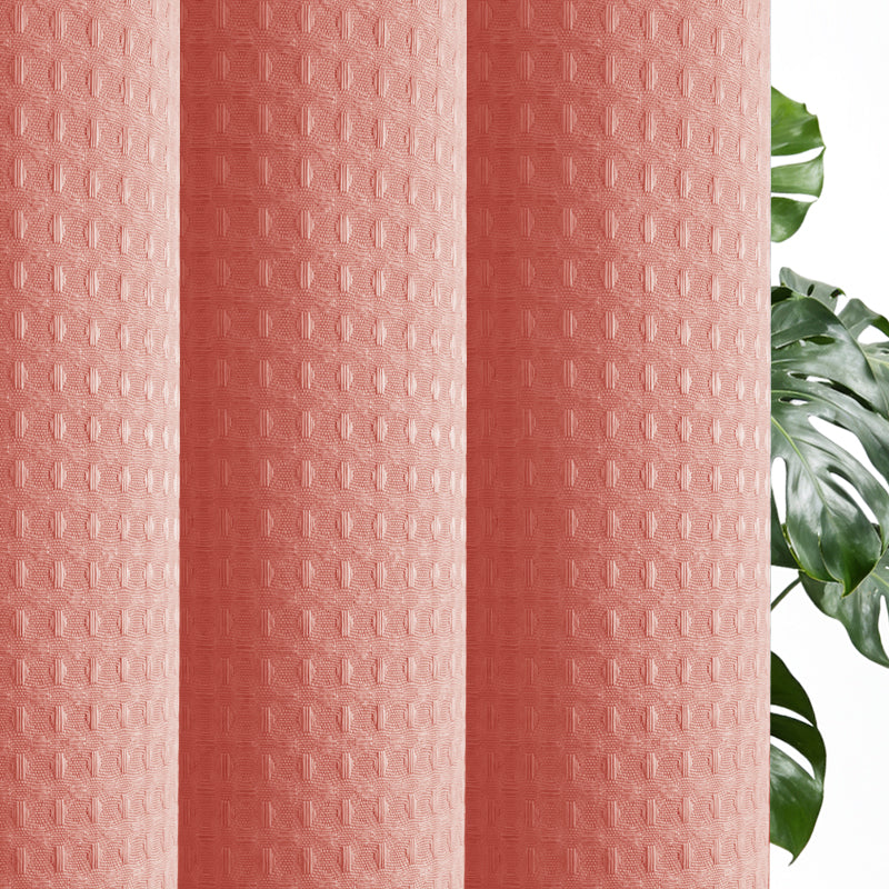 Clean Slate Series No Hook Shower Curtain (Clay Red)