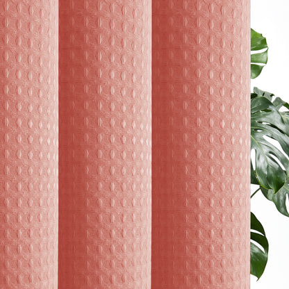 Clean Slate Series No Hook Shower Curtain (Clay Red)