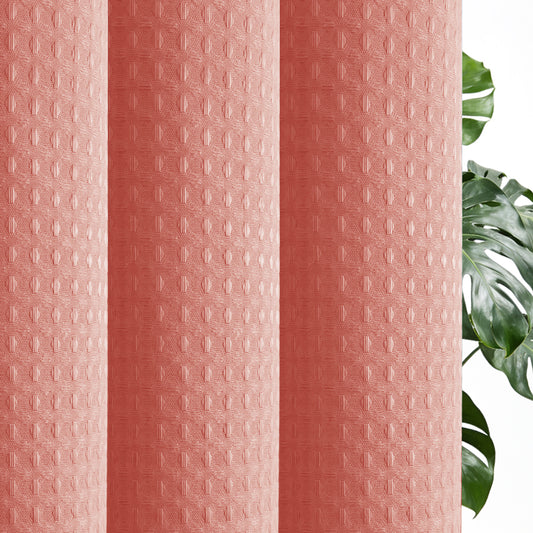 Clean Slate Series No Hook Shower Curtain (Clay Red)