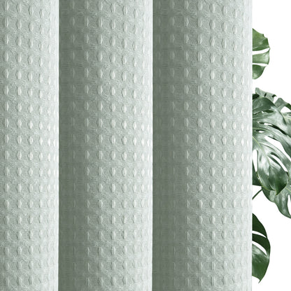 Clean Slate Series No Hook Shower Curtain (Gray-Green)