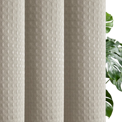 Clean Slate Series No Hook Shower Curtain (Khaki)