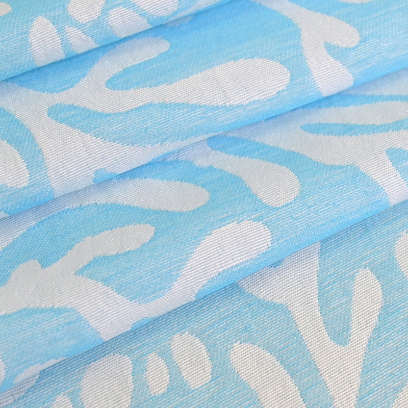 Coastal Loft Series Matelassé Jacquard Shower Curtain (Ocean Mist Blue)