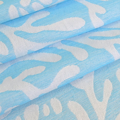 Coastal Loft Series Matelassé Jacquard Shower Curtain (Ocean Mist Blue)
