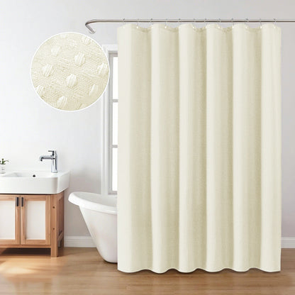 Solid Waffle Weave Shower Curtain