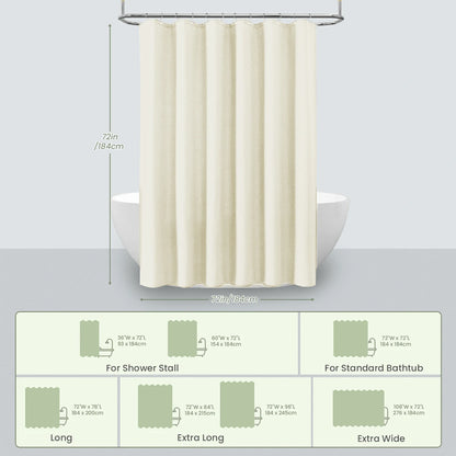 Solid Waffle Weave Shower Curtain