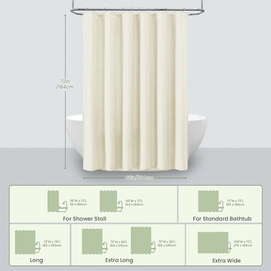 Solid Waffle Weave Shower Curtain