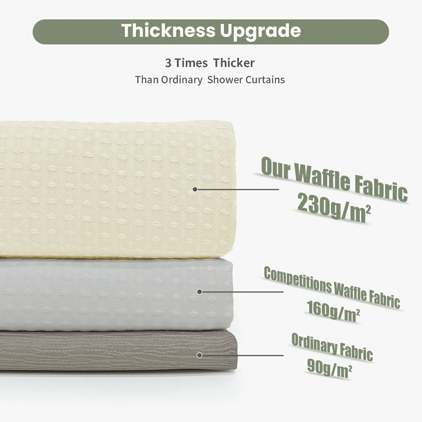 Solid Waffle Weave Shower Curtain
