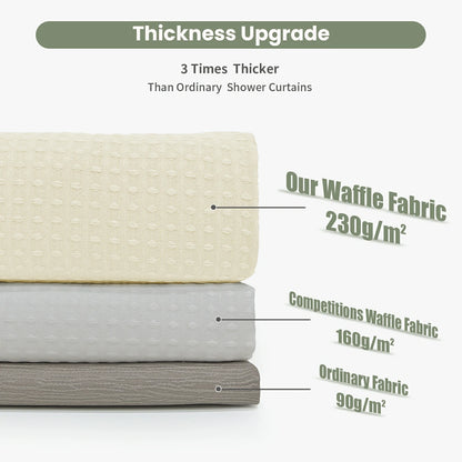Solid Waffle Weave Shower Curtain