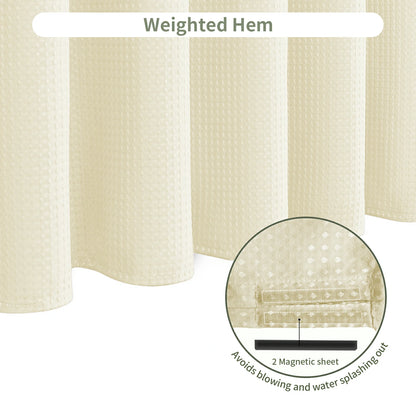 Solid Waffle Weave Shower Curtain