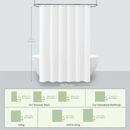 Solid Waffle Weave Shower Curtain