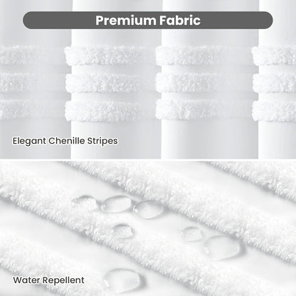 Boho Tufted Textured Striped Tassel Shower Curtain