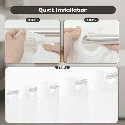 Waffle Weave Hookless Shower Curtain Set with Window