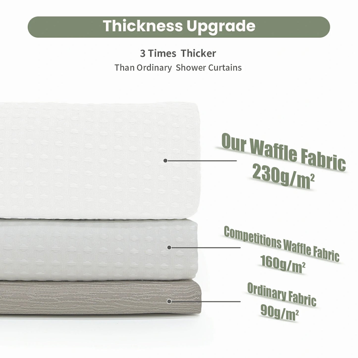 Solid Waffle Weave Shower Curtain