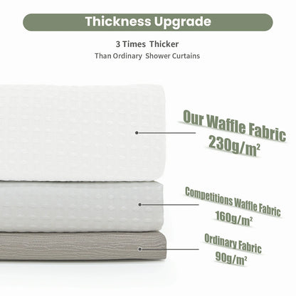 Solid Waffle Weave Shower Curtain