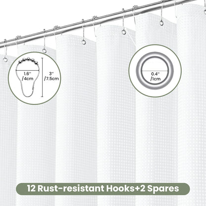 Solid Waffle Weave Shower Curtain