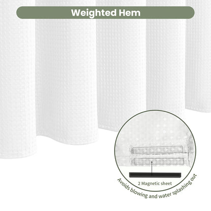 Solid Waffle Weave Shower Curtain