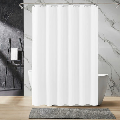 Solid Waffle Weave Shower Curtain