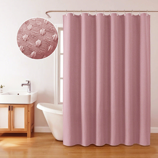 Solid Waffle Weave Shower Curtain