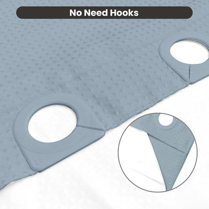 Hookless Solid Waffle Weave Shower Curtain Set