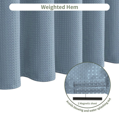 Solid Waffle Weave Shower Curtain