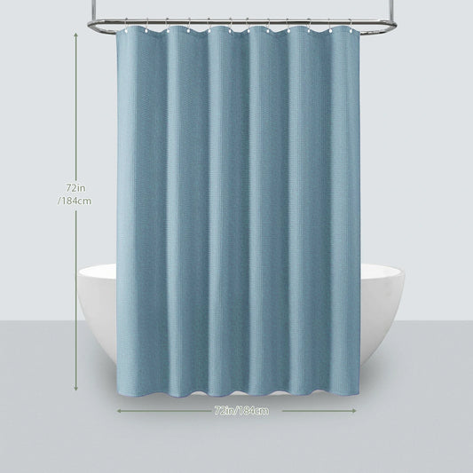 Solid Waffle Weave Shower Curtain