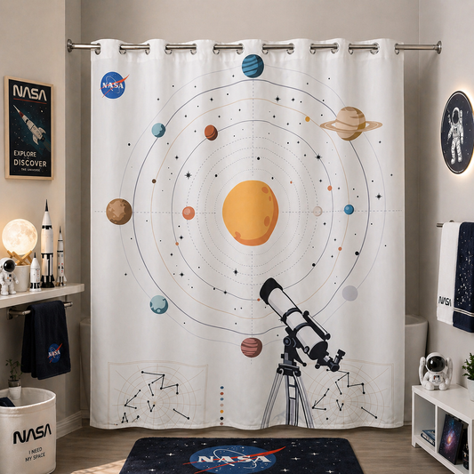 “Home Observatory" NASA Series Shower Curtain Set