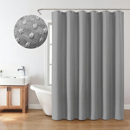Solid Waffle Weave Shower Curtain