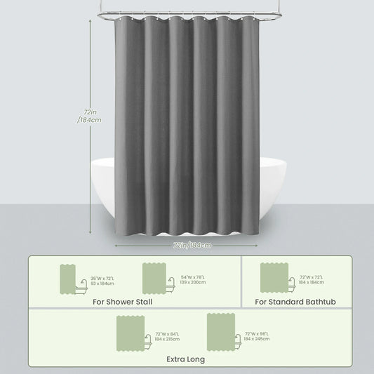 Solid Waffle Weave Shower Curtain