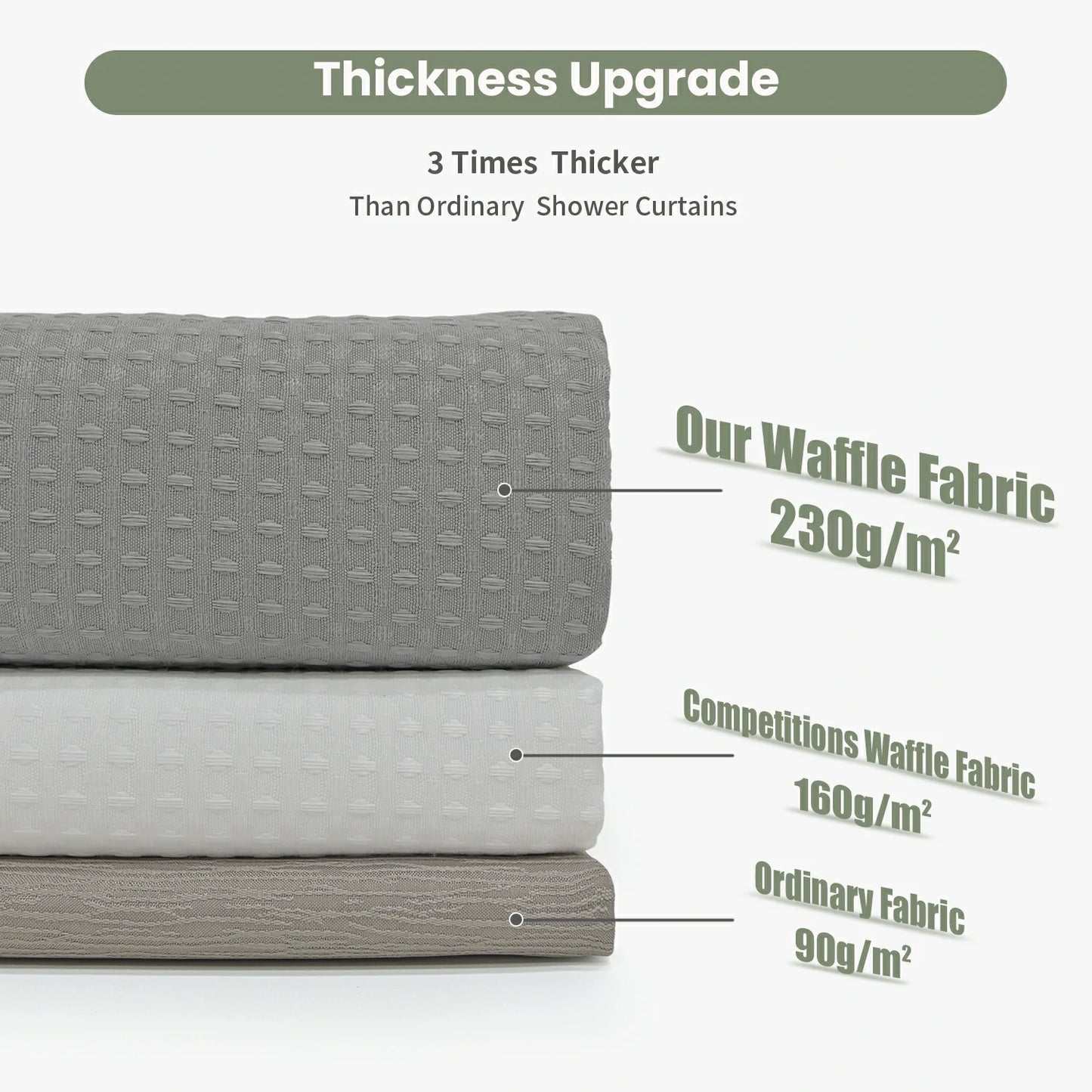 Solid Waffle Weave Shower Curtain