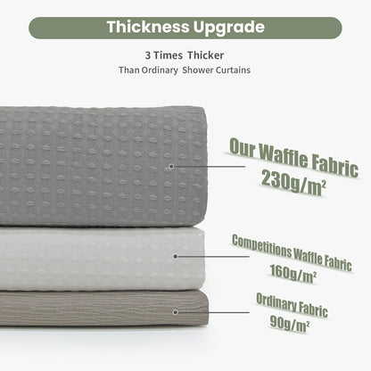 Solid Waffle Weave Shower Curtain