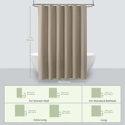 Solid Waffle Weave Shower Curtain