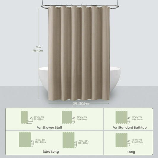 Solid Waffle Weave Shower Curtain