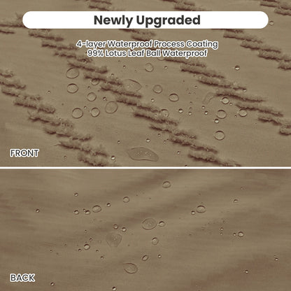 Tufted Textured Chevron Striped Tassel Shower Curtain (Beige)